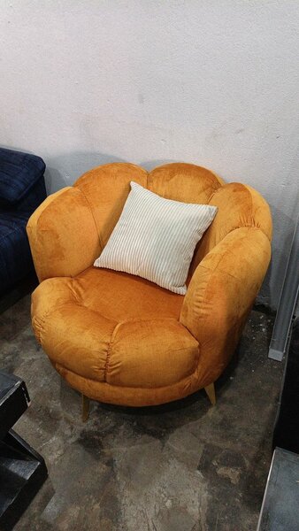 Fauteuil rond en velours