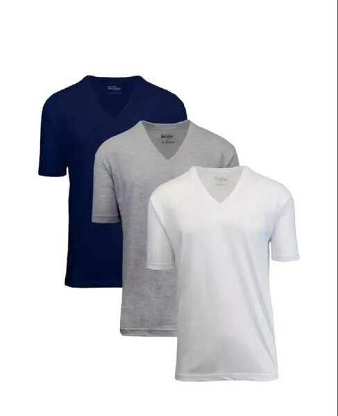 3 COTTON STRETCH COOL V-NECK T-SHIRTS TAILORED FIT