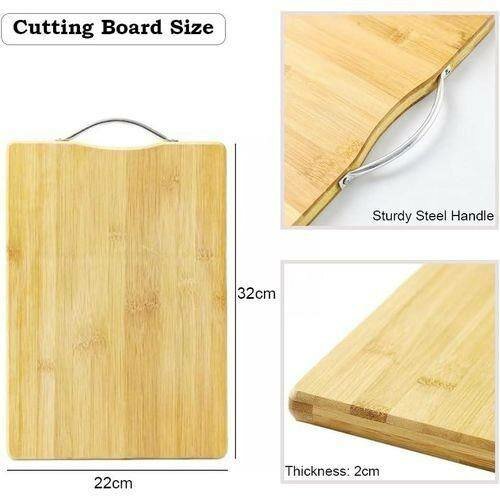 Planche à découper en bambou avec ustensiles