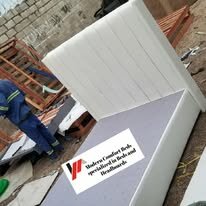 custom made bed with a high base