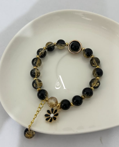 Black bead bracelet
