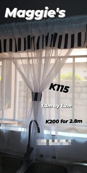 white kitchen curtains with black stripes