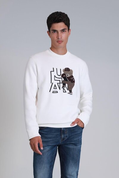 Sweat-shirt blanc imprimé