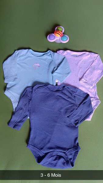 Lot de Bodys Bébé 3-6 Mois