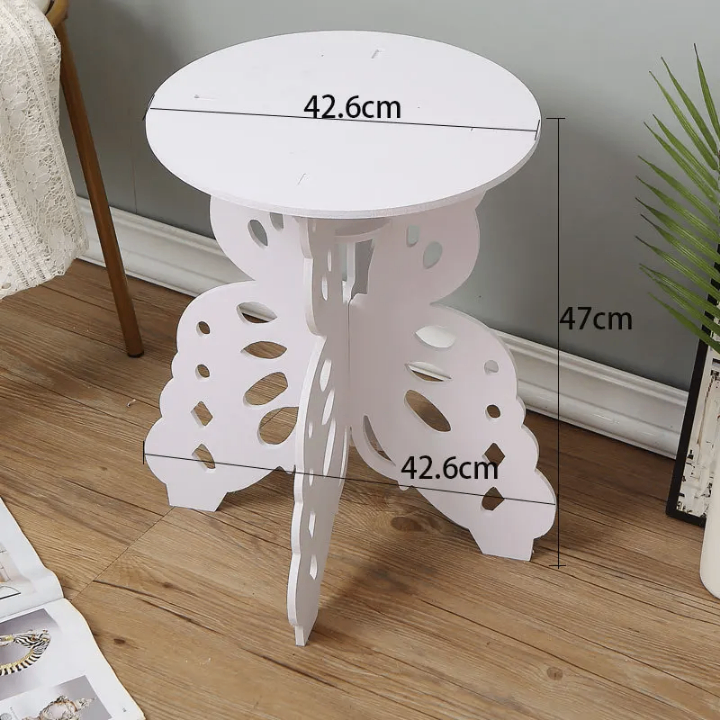 Table d'appoint papillon blanc
