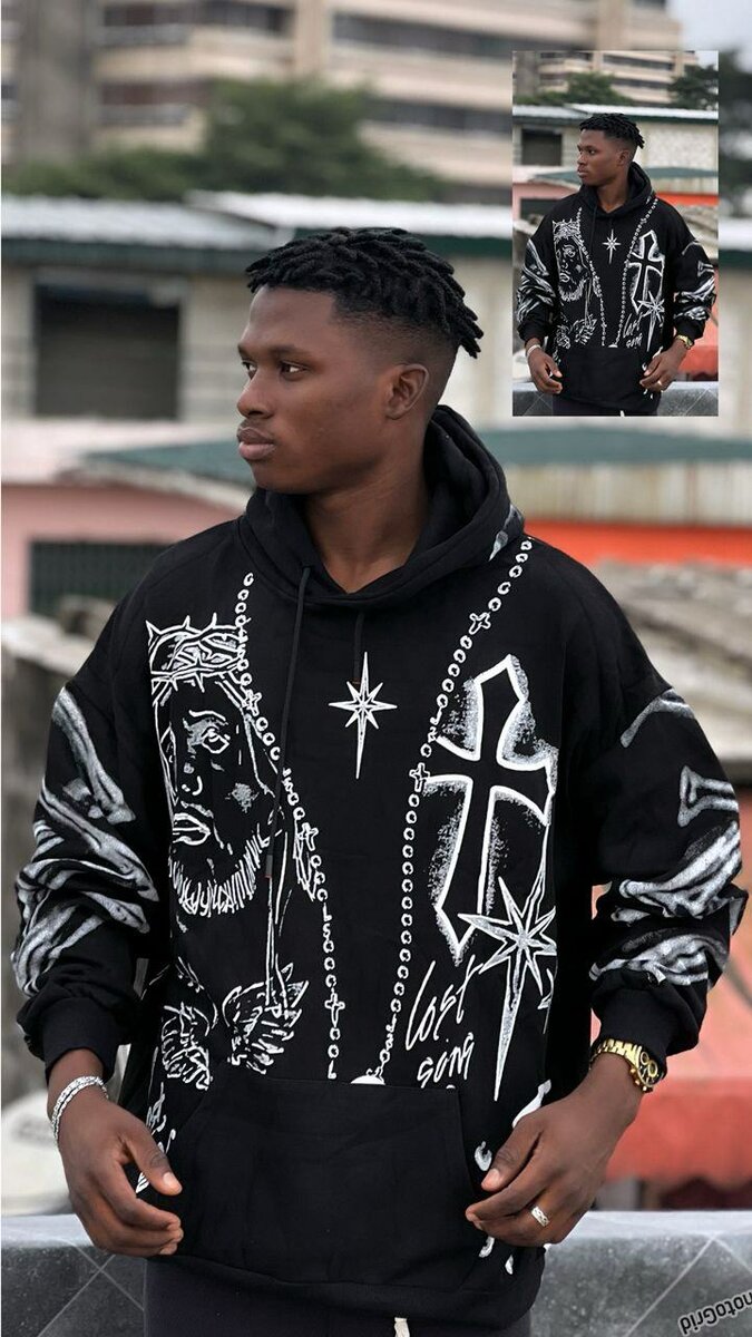 Sweat à Capuche Graphique Homme