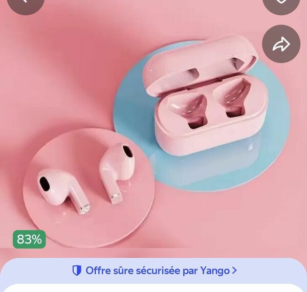 Écouteurs sans fil rose élégant