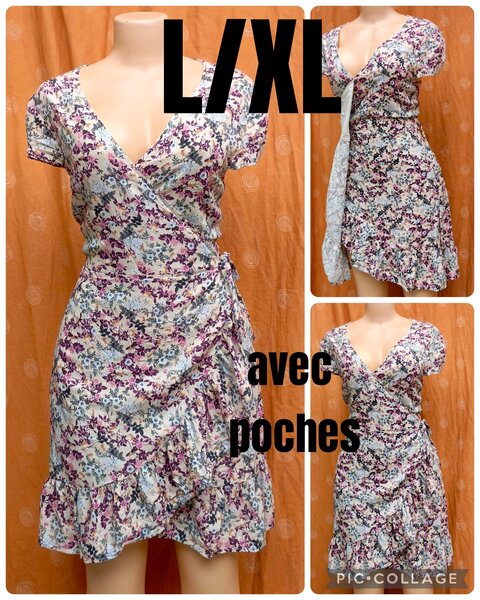 Robe fleurie L/XL avec poches