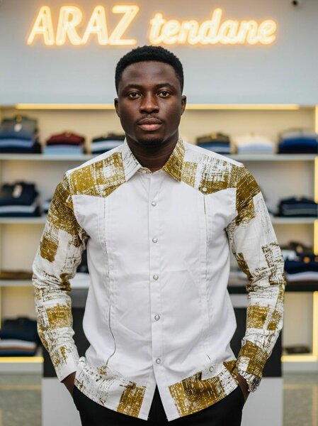 Chemise élégante en motif africain