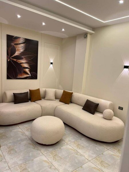 Canapé modulable en cuir blanc