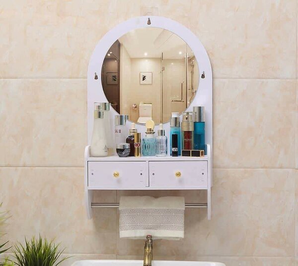 Étagère Miroir Murale Salle de Bain