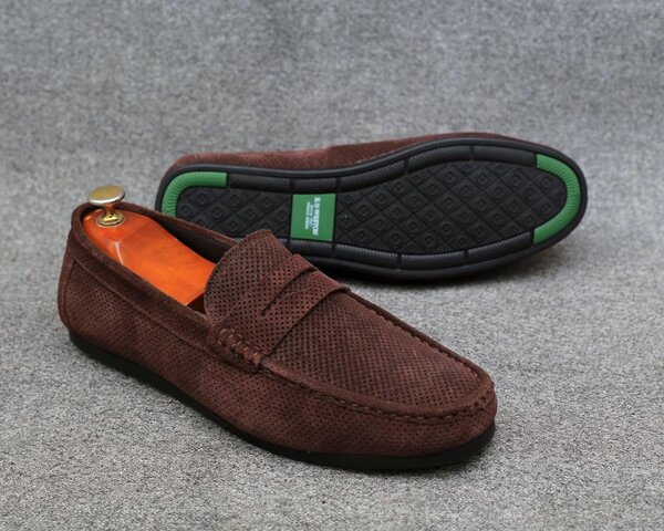 Mocassins en daim marron