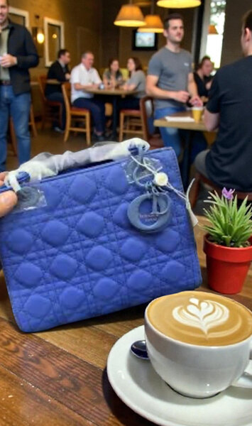 Sac à main matelassé bleu