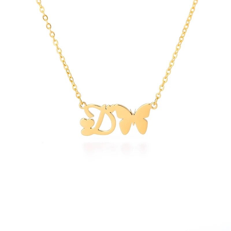 INS Gold Plated Initial Necklace