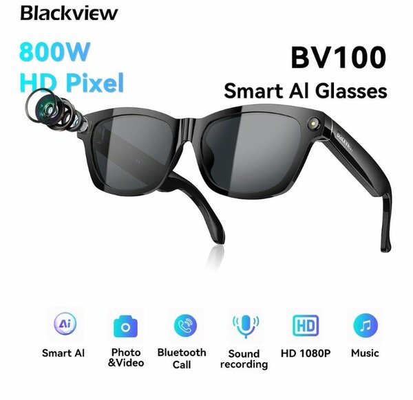 Blackview BV100 Smart AI Glasses - Lunettes Intelligentes avec Camera