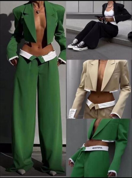 Ensemble tailleur vert élégant