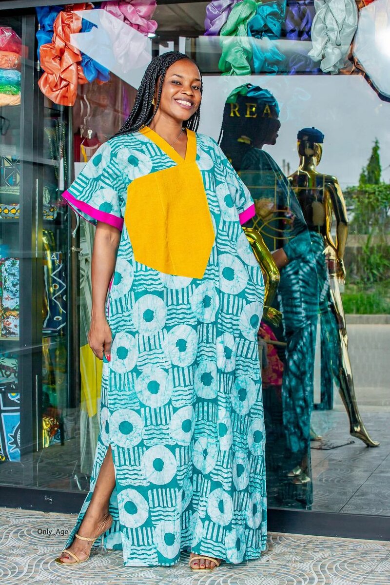 Robe Boubou Wax Colorée