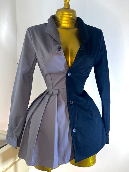 Robe de blazer bicolore chic