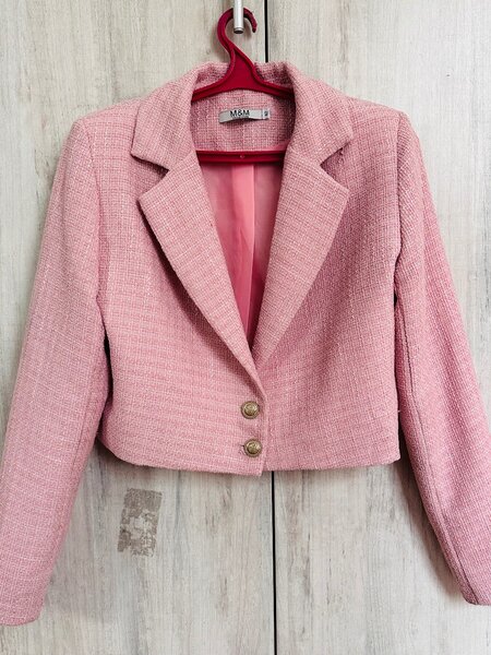 Укороченый твидовый пиджак