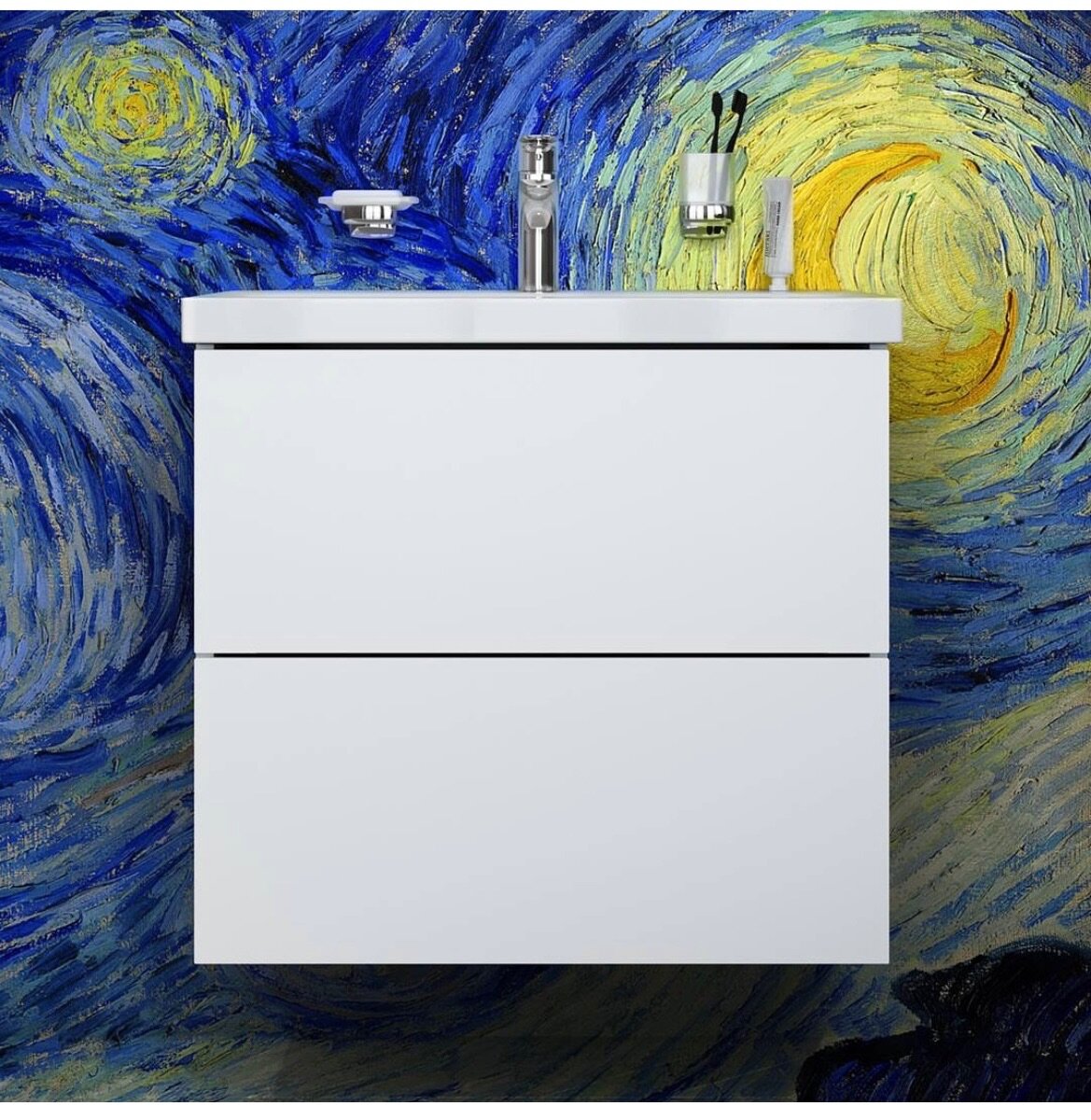 Подвесная раковина с тумбой