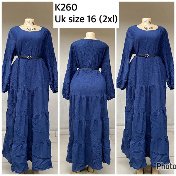 blue floor length dress