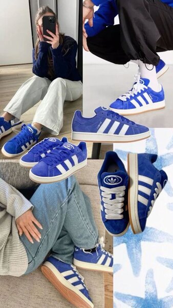 Baskets bleues en daim Adidas