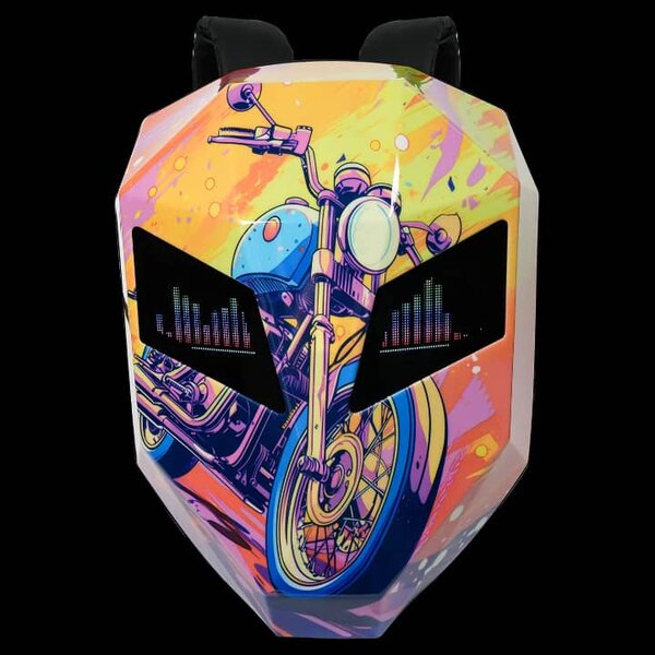 Sac à dos moto LED futuriste