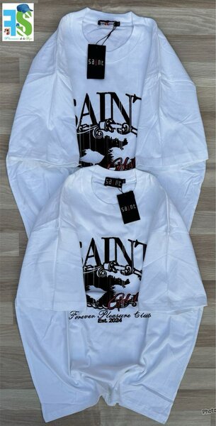 T-shirt blanc avec motif pour homme et garçon