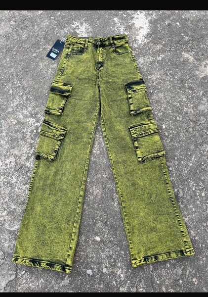 Ladies cargo jeans trouser