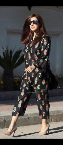 2 pcs women's Stitched printed suit