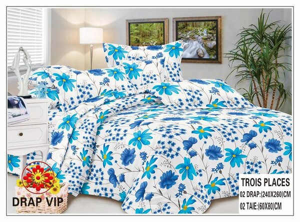 Parure de Lit 3 Pièces Fleurie