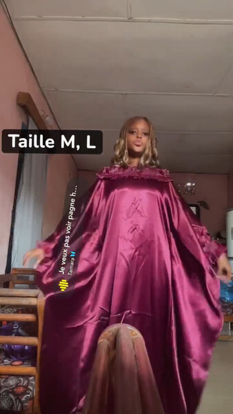 Robe ample en satin pour femme