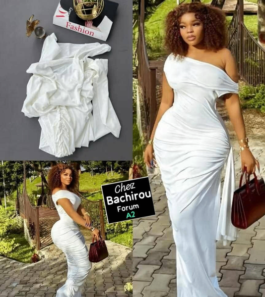 Robe longue moulante blanche