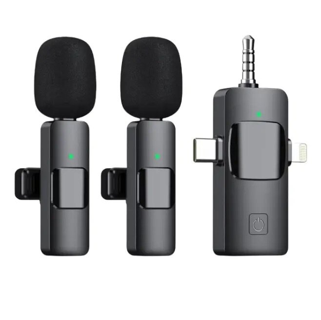 Wireless 3 In1 Dual Lavaliere Microphone