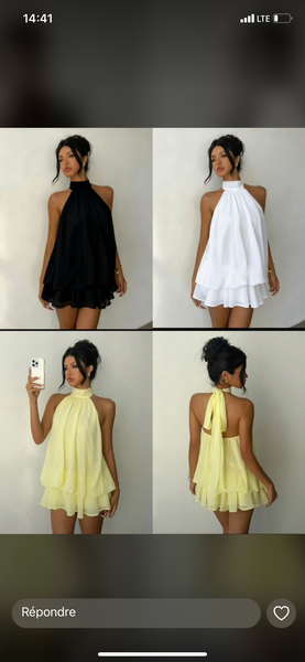 Robe chic asymétrique col haut