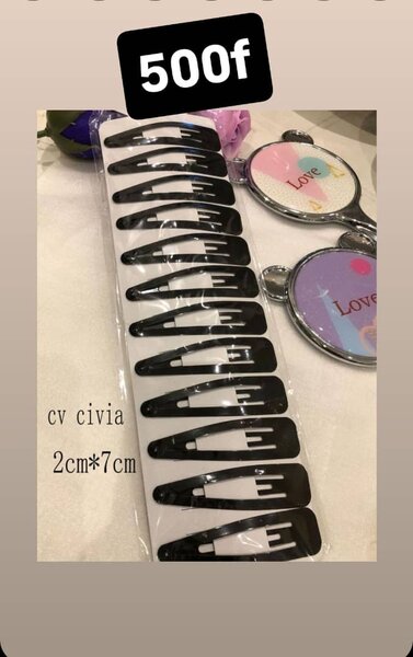 15 pinces à cheveux noires