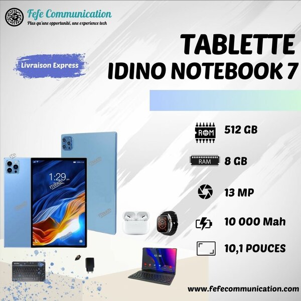 Tablette iDino NoteBook 7 - 512GB/8GB Ram