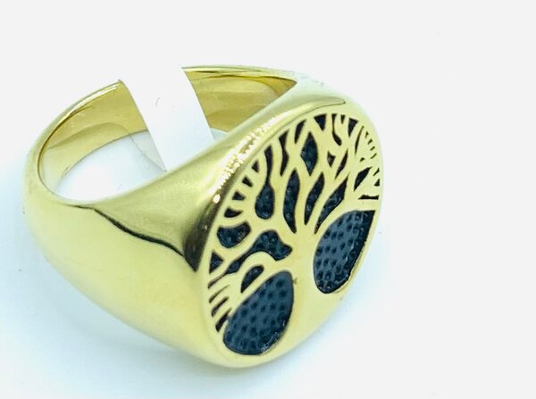 Bague arbre de vie dorée