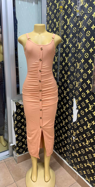 Beige long tight dress