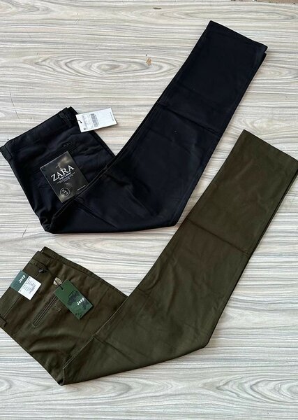 NON STRETCH KHAKI TROUSERS