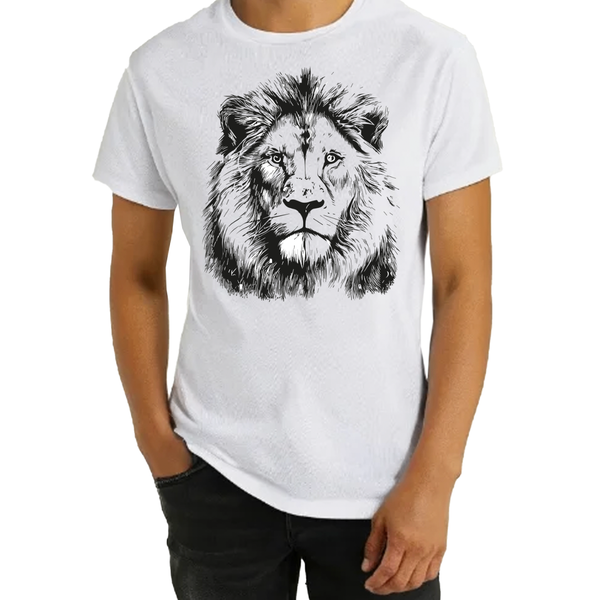 T-shirt Lion Homme Blanc