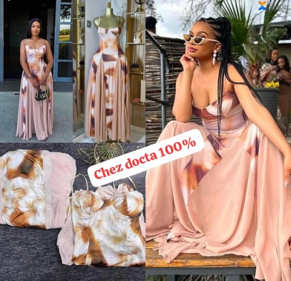 Robe longue élégante tie-dye