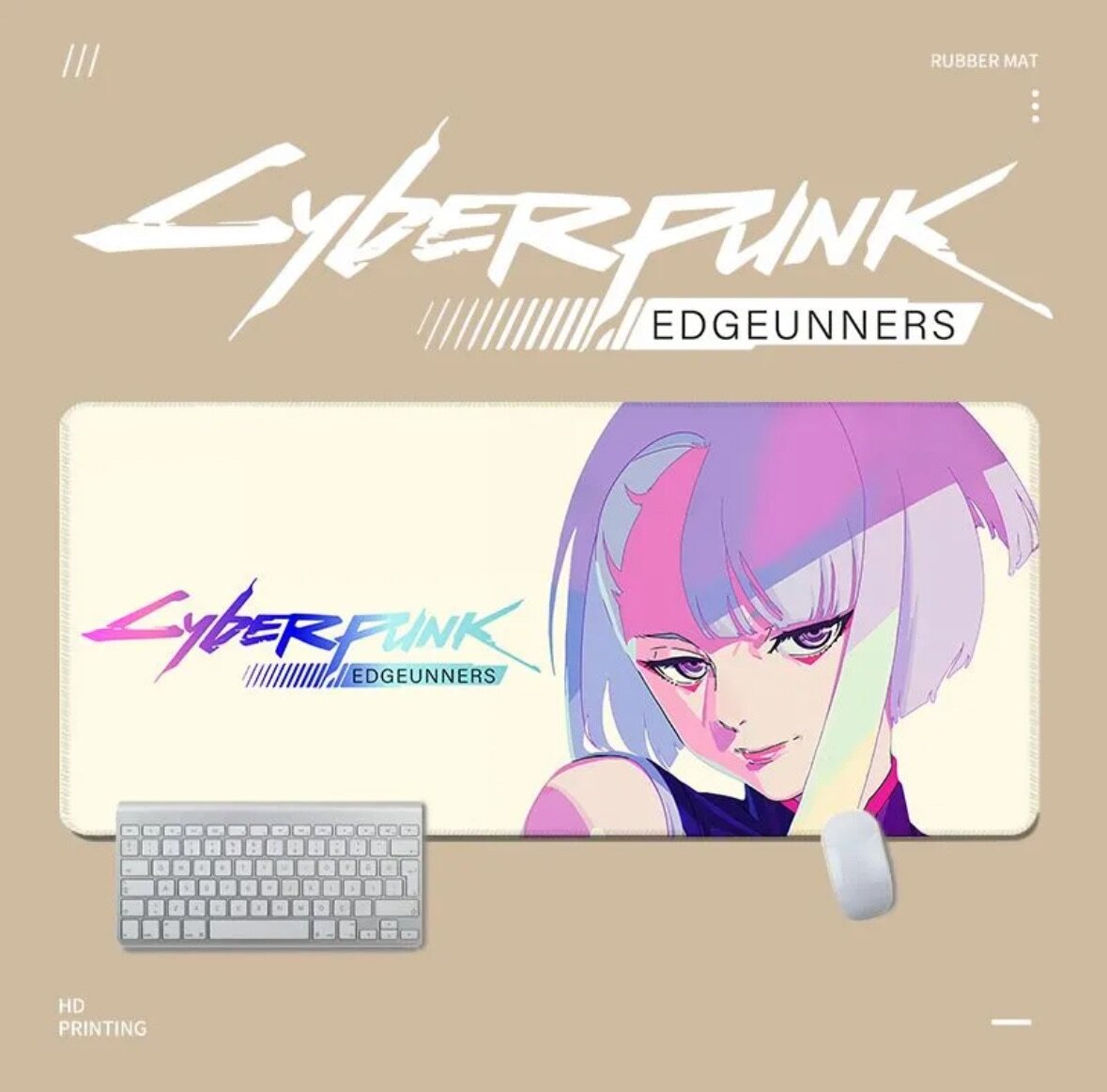 Геймерский коврик для мыши с дизайном Cyberpunk