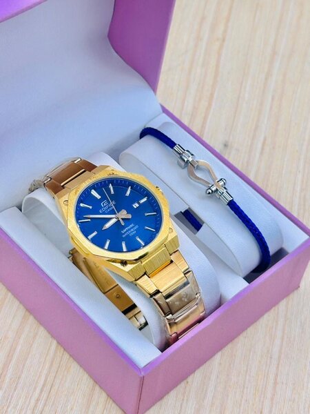 Montre luxe avec bracelet en cuir - Cadeau élégant