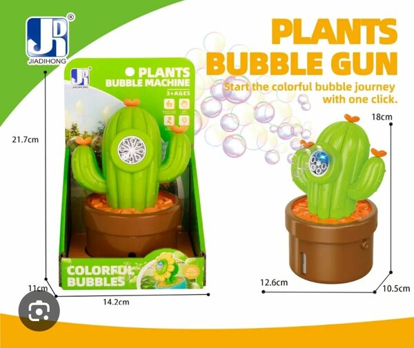 Machine à bulles cactus colorée