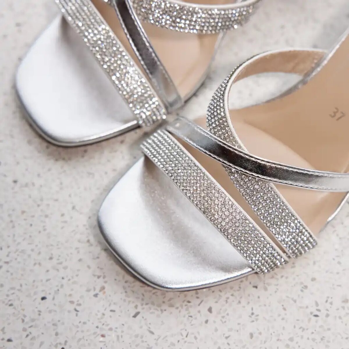 Silver Block Heel