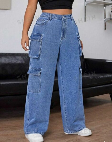Jeans cargo larges pour femme