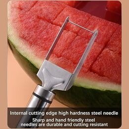 Melon Fork Slicer, Dual Head Watermelon Cubes Cutting Tool.