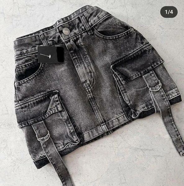 Jean cargo oversize noir délavé