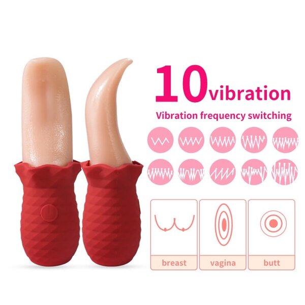 Rose realistic tongue vibrator